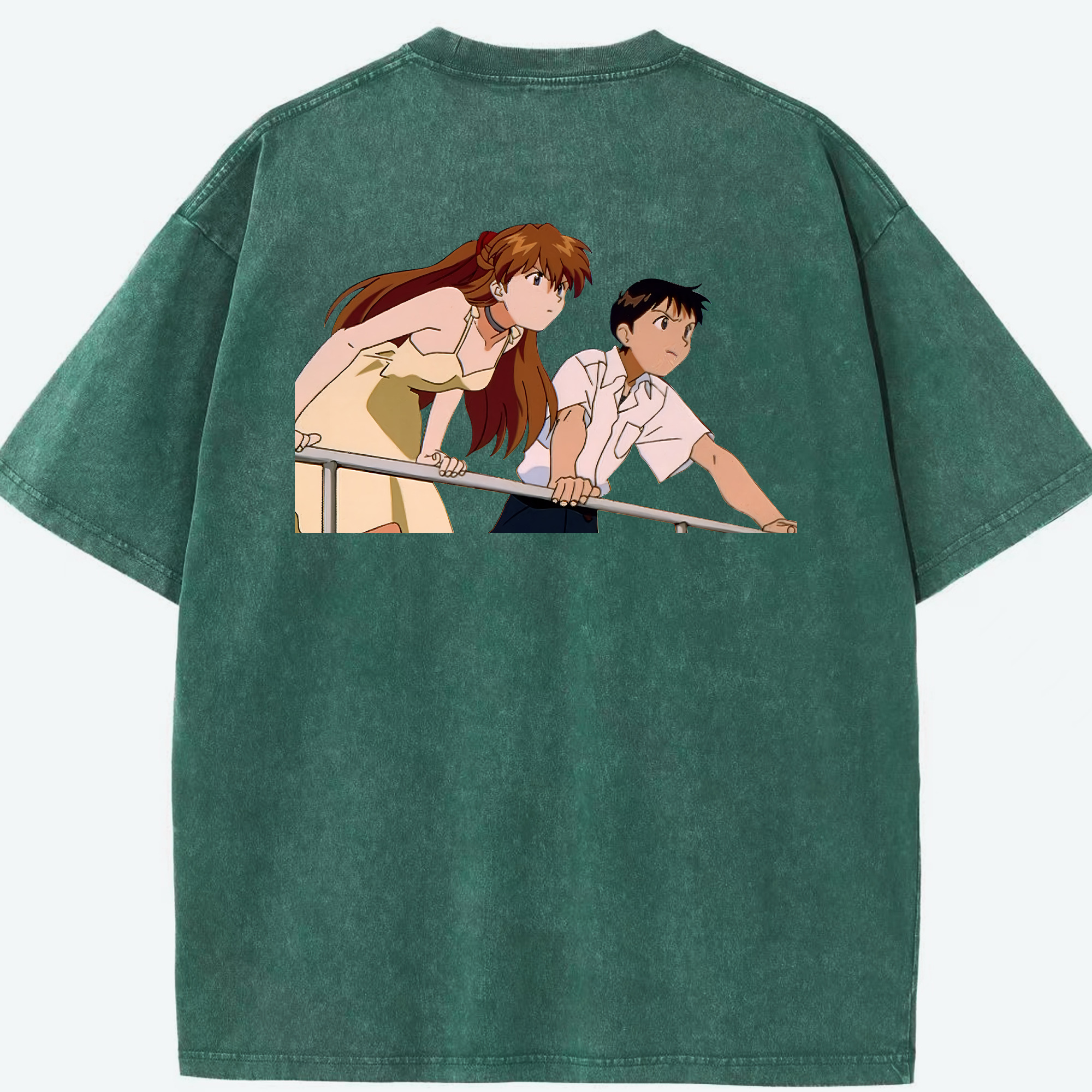 （画像用） EVA 新世紀エヴァンゲリオン 綿100% ヴィンテージ風 半袖Tシャツ（背面プリント）